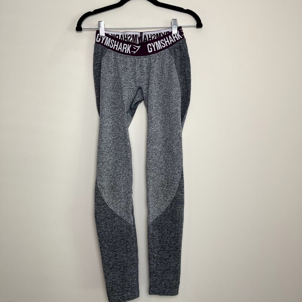 GymShark Flex Low Rise Purple Charcoal Athletic Pull On Leggings Women's Sz S